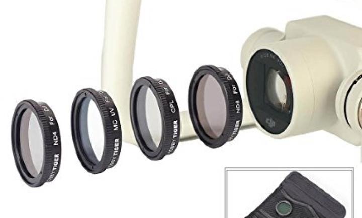 HOBBYTIGER Lens Filter Kit UV ND4 ND8 CPL for DJI Phantom 4 and DJI Phantom 3 – 4 Pack 