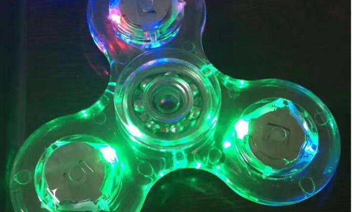 Transparent Crystal Electroplated Light Up Hand Spinner