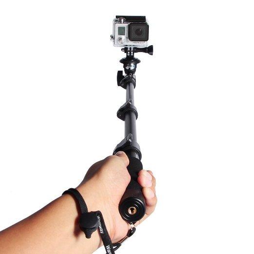 Telescopic Handheld Professional Monopod Camera Extender Pole with Tripod Mount