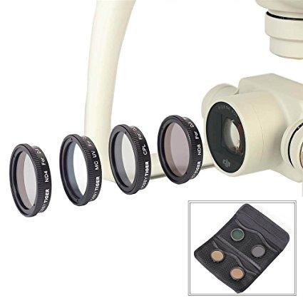 HOBBYTIGER Lens Filter Kit UV ND4 ND8 CPL for DJI Phantom 4 and DJI Phantom 3 – 4 Pack HOBBYTIGER Lens Filter Kit UV ND4 ND8 CPL for DJI Phantom 4 and DJI Phantom 3 – 4 Pack