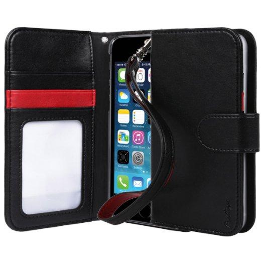 TORU Premium PU Leather Flip Cover with Wrist Strap and ID Holder for iPhone 5/5S